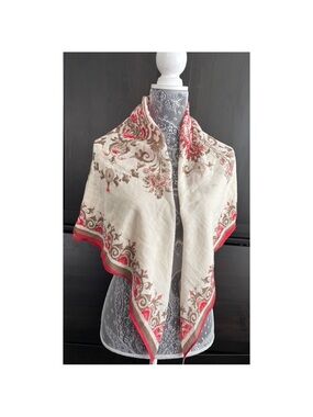 J. Jill 40” x 40” square boho modal linen cotton lightweight scarf
